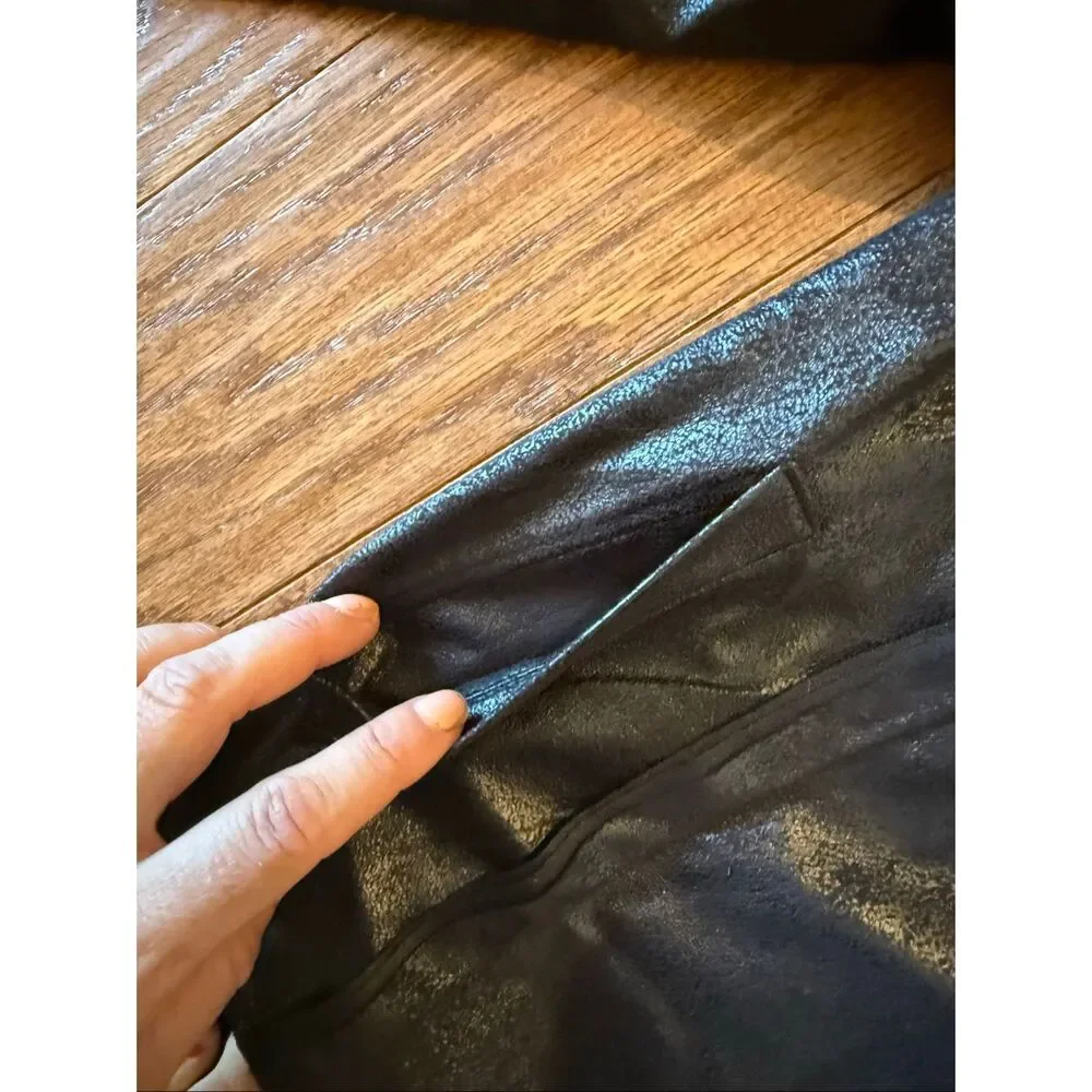 INC international concepts faux leather sheen asymmetrical jacket M - Picture 5 of 8